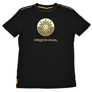 Cirque du Soleil Adult Gold Sun Logo‎ Show T-shirt Black Size Small